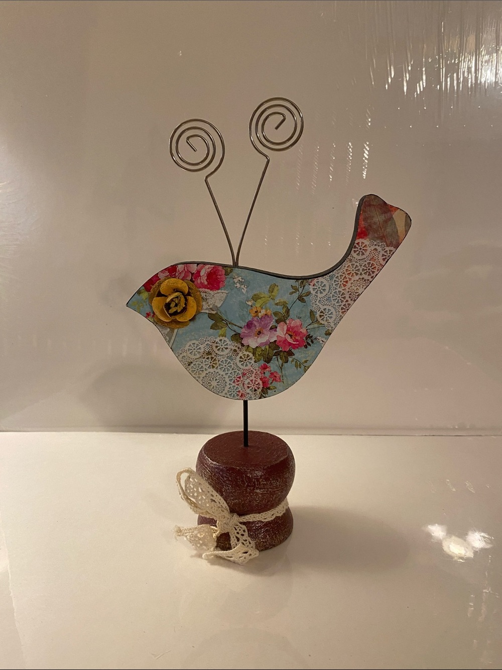 Decorative Blue Floral Bird Photo Clip by Hobby Lobby